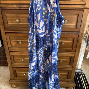 Mud Pie Blue and Yellow Floral Maxi Dress